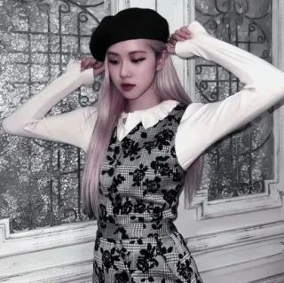 🥏 Rose Rose, K-pop, Cantora, Boina, Moda, Retrato whatsapp sticker
