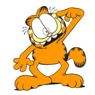 🤪 Garfield cat, cartoon, orange, comic, humor, lazy whatsapp sticker