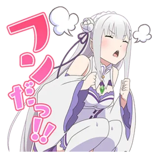 😤 Emilia Re:Zero フンがッ Anime, Emilia, Re Zero, Marah, Frustrasi, Jepang telegram sticker