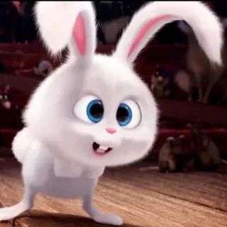 🐰 Snowball The Secret Life of Pets rabbit, bunny, white, cartoon, pet, animal, cute telegram sticker