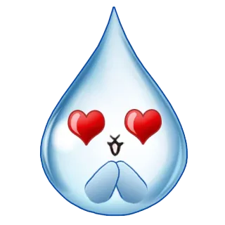 😍 tetes air, mata hati, imut, kawaii, kartun, emoji, cinta, gemas telegram sticker