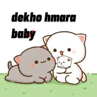 👶 dekho hmara baby gatos, lindo, animales, dibujos animados whatsapp sticker