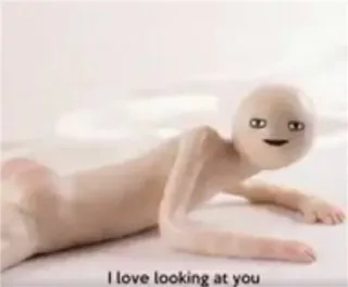 😂 Strange Planet creature Strange Planet I love looking at you whatsapp sticker