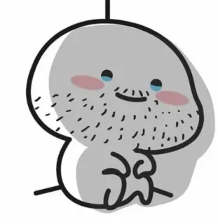🥺 adesivo, desenho animado, personagem, barba telegram sticker