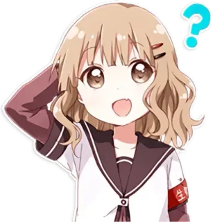 ❓ อนิเมะ, คำถาม, คาวาอิ, น่ารัก, ผู้หญิง whatsapp sticker
