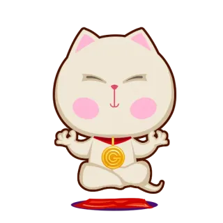🙏 cat, yoga, meditation, peaceful, cartoon, cute telegram sticker