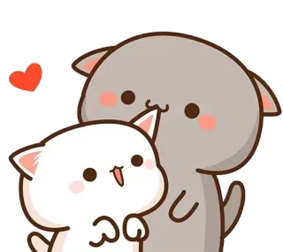 😋 chat, animaux, mignon, cœur whatsapp sticker