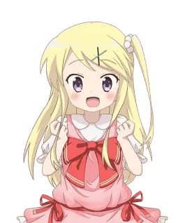😁 ragazza anime, carina, cartone animato, ragazza, bionda, illustrazione telegram sticker
