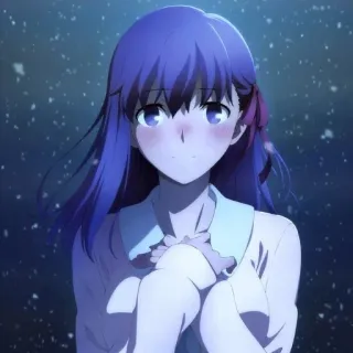 😊 Sakura Matou Fate/stay night アニメ, 間桐桜, Fate/stay night, アニメガール, 青髪 telegram sticker
