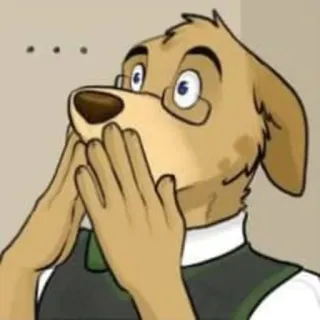 🤭 dog, cartoon, surprised, anthropomorphic, animal whatsapp sticker