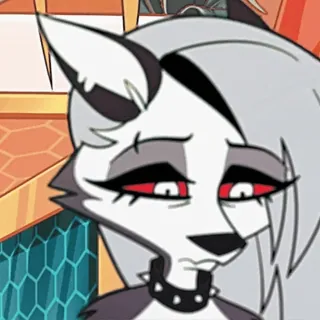 😢 Loona Helluva Boss Loona, Helluva Boss, カートゥーン, 狼, アニメ, 悲しい telegram sticker