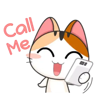 🤙 Call Me 猫, かわいい, 電話, 電話, 可愛い telegram sticker
