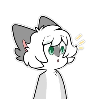 😮 sticker, desenho animado, gato, anime, chocado, surpreso telegram sticker