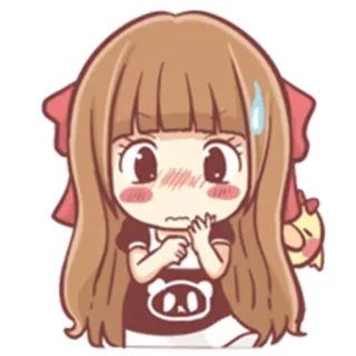 😅 만화, 애니메이션, 귀여운, SD캐릭터, 여자, 귀여운 telegram sticker