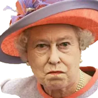🤨 Queen Elizabeth Королева Елизавета II, Королевский, Британский, Монарх, Портрет, Шляпа telegram sticker