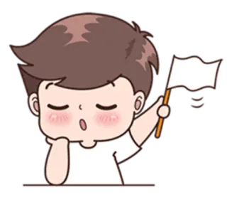 🏳 dessin animé, drapeau blanc, reddition, abandon, personnage, paix telegram sticker
