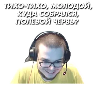 😏 ТИХО-ТИХО, МОЛОДОЙ, КУДА СОБРАЛСЯ, ПОЛЕВОЙ ЧЕРВЬ? whatsapp sticker