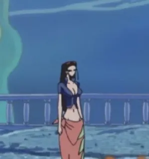 😶 Nico Robin One Piece Anime, Frau, Pirat, Charakter, lange Haare telegram sticker