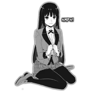 😣 HMPH! Anime, Manga, Ragazza, Cartone animato, Espressione, Hmpf, Seduta whatsapp sticker