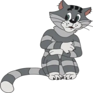 👀 chat, dessin animé, animal, chat gris whatsapp sticker