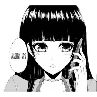 📞 Allô ?! anime, manga, girl, telephone, hello telegram sticker