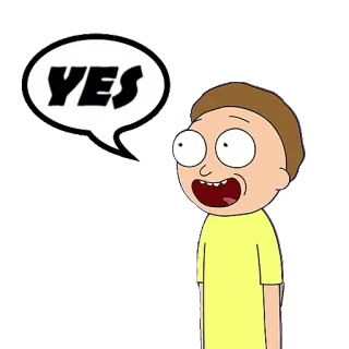 👍 Morty Rick and Morty YES Dibujos animados, Morty, Sí, Divertido, Serie de TV, Animación telegram sticker