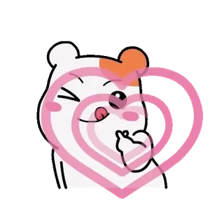 💬 fofo, urso, kawaii, coração, amor, desenho animado, adesivo telegram sticker