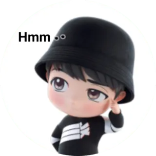 🤔 Hmm อืม, กำลังคิด, อยากรู้, คำถาม, จิบิ, สติกเกอร์ telegram sticker