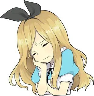 🙁 Alice Alice in Wonderland Alice, Alice im Wunderland, Cartoon, traurig, gelangweilt, enttäuscht telegram sticker