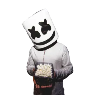 😗 Marshmello Marshmello, DJ, music, mask, electronic music, entertainment telegram sticker