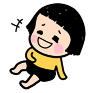 👧 cartoon, cute, happy, illustration telegram sticker