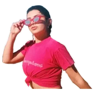 😎 mujer, persona, gafas de sol, rosa, moda telegram sticker