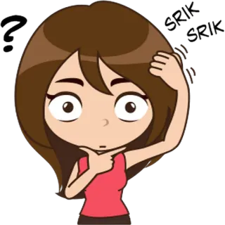 😐 мультфильм, женщина, думает, сомнение, вопрос, в замешательстве telegram sticker