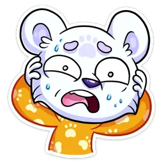 😅 kreskówka, zwierzę, niedźwiedź, zmartwiony, przestraszony, pot, zaniepokojony telegram sticker