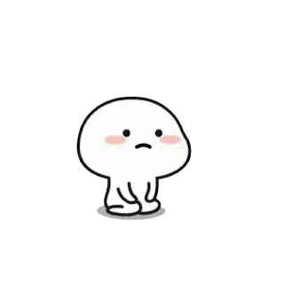 ☹ mono, triste, minimalista, dibujo animado, personaje telegram sticker