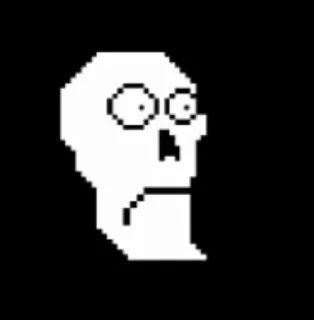 😨 Pixel art, Kepala, Putih, Hitam, 8-bit telegram sticker