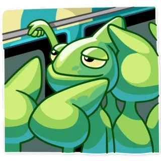 🚇 chameleon, lizard, green, animal, cartoon, reptile telegram sticker