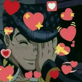 💖 Josuke Higashikata JoJo's Bizarre Adventure anime, hearts, love, josuke, jojo, cute telegram sticker