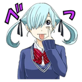 😛 べっ Anime, Chica, Linda, Uniforme escolar, Coletas, Sacando la lengua telegram sticker