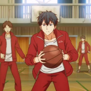 🏀 anime, basketball, sports, characters, red uniforms telegram sticker