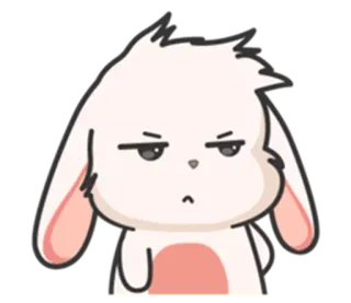 ⚪️ coniglio cartone animato, coniglio, carino, animale, adesivo telegram sticker
