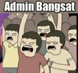 🤬 Admin Bangsat menigte, woede, aanstootgevend, cartoon telegram sticker
