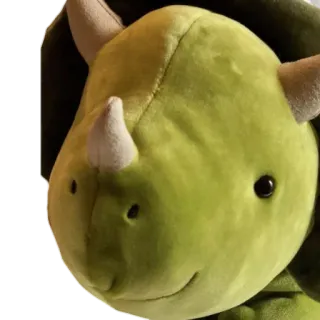 🦖 triceratops, dinosaur, stuffed animal, toy, green, animal, cute telegram sticker