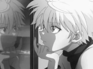 🩸 Killua Zoldyck Hunter x Hunter Anime, Killua Zoldyck, Hunter x Hunter, Kartun, Anak laki-laki, Refleksi, Manga telegram sticker