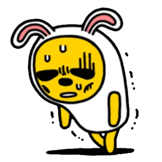 😨 karakter, kelinci, Kakao Friends telegram sticker