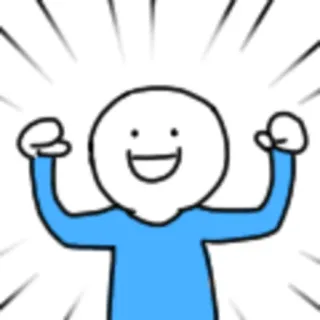 💪 cartoon, happy, celebration, joy whatsapp sticker