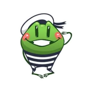 😃 rã, marinheiro, desenho animado, animal, fofo, adesivo whatsapp sticker