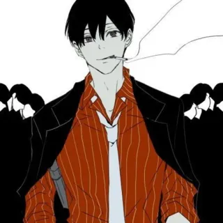 🚬 Аниме, Гангстер, Курение, Пистолет, Персонаж telegram sticker