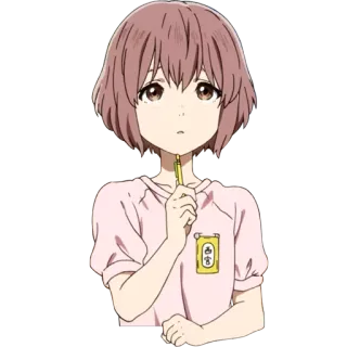 🤔 Shouko Nishimiya A Silent Voice 西宮 anime, girl, a silent voice, shouko nishimiya, character telegram sticker