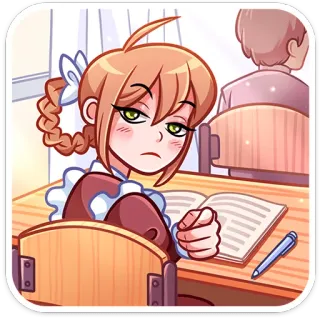 😝 Anime, Manga, Schule, Schüler, Mädchen, Zeichnung, Cartoon telegram sticker